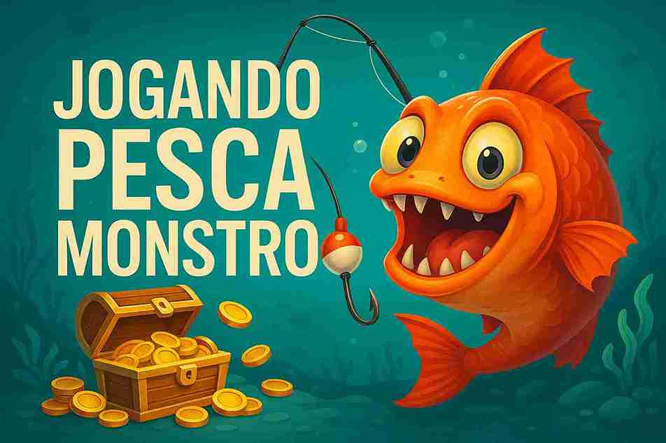 Pescador mirando um peixe gigante em Monster Fishing